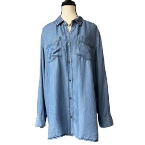 Nordstrom Tinsel Oversized Chambray Shirt Dress